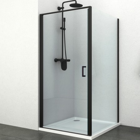 Ogomondo Lato fisso per Porta Battente Swing Black Nero Cristallo 6 mm *** CONFEZIONE 1 pz., Misure 67-69xH195 cm