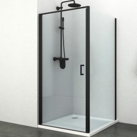 Ogomondo Lato fisso per Porta Battente Swing Black Nero Cristallo 6 mm *** CONFEZIONE 1 pz., Misure 87-89xH195 cm