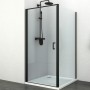 Ogomondo Lato fisso per Porta Battente Swing Black Nero Cristallo 6 mm *** CONFEZIONE 1 pz., Misure 77-79xH195 cm