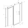 Ogomondo Porta Scorrevole Slide Due Ante Black Profilo Nero Cristallo 8 mm *** CONFEZIONE 1 pz., Misure 117-119xH200 cm