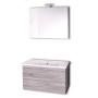 Mobile da bagno sospeso Spring  Cenere con lavabo specchio MADE IN ITALY *** CONFEZIONE 1 pz., Misura L100xP47xH50 cm