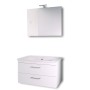 Mobile da bagno sospeso Spring  Bianco con lavabo specchio MADE IN ITALY *** CONFEZIONE 1 pz., Misure L65xP47xH50 cm