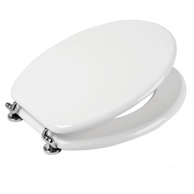 Sedile Wc Copri Water Tavoletta Vaso Universale Bianco MDF Legno Pesante Cerniere Metallo Bagno *** Pezzi 2