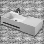 Ogomondo Lavabo Alex in Artificial Stone Bianco Opaco Matt *** CONFEZIONE 1 pz.
