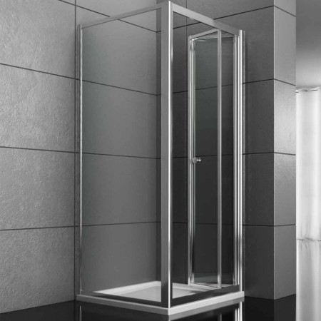 Lato Fisso Box Doccia Book Adatto per Porta a Soffietto Book Cristallo Temprato  *** CONFEZIONE 1 pz., Misure 78-80xh190 cm stam