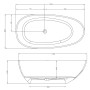 Vasca Da Bagno Free Standing Lisa Artificial Stone Bianco Opaco Matt *** CONFEZIONE 1 pz., Misure L150x76x54 cm