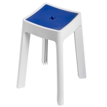 Ogomondo Sgabello Contenitore da Bagno in Resina Termoplastica  *** Colore Blu, Colore 1 pz.