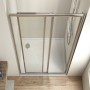 Porta Doccia Scorrevole Slide per Box Nicchia Due Ante Cristallo Temprato Varie Misure  *** CONFEZIONE 1 pz., Misure 113-116xh19