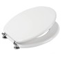 Sedile Wc Copri Water Tavoletta Vaso Universale Bianco MDF Legno Pesante Cerniere Metallo Bagno *** Pezzi 2