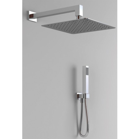 Kit Doccia Quadro 2 Completo Soffione Braccio Presa Acqua Doccetta Laccio Pvc Bagno *** CONFEZIONE 1 pz., Tipo di accessorio Sof