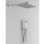 Kit Doccia Rettangolare 1 Completo Soffione Braccio Presa Acqua Doccetta Laccio Pvc Bagno *** CONFEZIONE 1 pz., Tipo di accessor