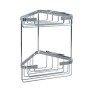 Ogomondo Angolare Doccia Double 2 Ripiani in Ottone Cromato Misure 25x15 cm  *** CONFEZIONE 1 pz.