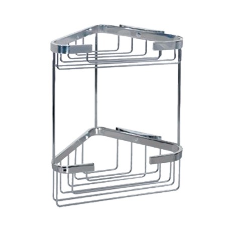 Ogomondo Angolare Doccia Double 2 Ripiani in Ottone Cromato Misure 25x15 cm  *** CONFEZIONE 1 pz.