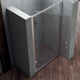 Porta Doccia Tilt  Battente Basculante Trasparente Profilo Cromo Cristallo 6 mm *** CONFEZIONE 1 pz., Misure 106-110xh195 cm Tra