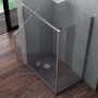 Lato Fisso per Porta Doccia Tilt  Battente Basculante Profilo Cromo Cristallo 6 mm *** CONFEZIONE 1 pz., Misure 77-79xh195 cm St