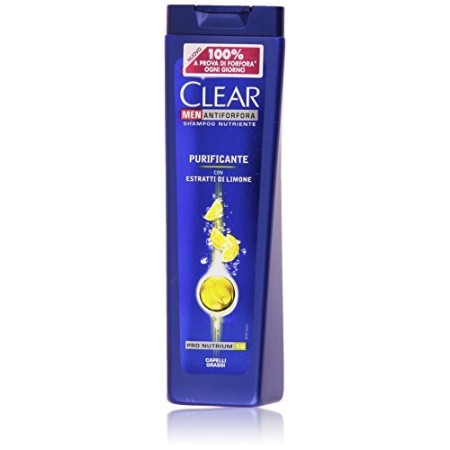 Clear Set 12 Shampoo Uomo Antiforfora Purificante Per Capelli Grassi - 3500 Gr