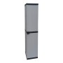 Adventa Armadio in Resina Alto 1 Anta con Ripiani Regolabili (Interno/Esterno), Grigio Nero, 34x39,5x168