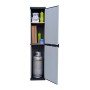 Adventa Armadio in Resina Alto 1 Anta con Ripiani Regolabili (Interno/Esterno), Grigio Nero, 34x39,5x168