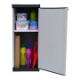 Adventa Armadio in Resina 1 Anta con ripiano Regolabili (Interno/Esterno), Grigio Nero, 34x39,5x85