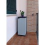 Adventa Armadio in Resina 1 Anta con ripiano Regolabili (Interno/Esterno), Grigio Nero, 34x39,5x85