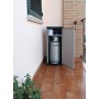 Adventa Armadio in Resina 1 Anta con ripiano Regolabili (Interno/Esterno), Grigio Nero, 34x39,5x85