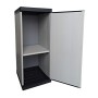 Adventa Armadio in Resina 1 Anta con ripiano Regolabili (Interno/Esterno), Grigio Nero, 34x39,5x85