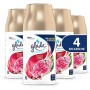 Glade Automatic Spray Ricarica, Fragranza Luscious Cherry & Peony - Formato Scorta, 1 Confezione da 4 x 269 ml