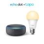 Echo Dot (3ª generazione), Tessuto antracite + TP-Link Tapo Lampadina Smart (E27), compatibile con Alexa