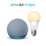 Echo Dot (4ª generazione), Ceruleo + TP-Link Tapo White Lampadina Connessa (E27), compatibile con Alexa