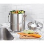 InterDesign Basic Bidone per compostaggio con filtri al carbone attivo per la cucina, Compostiera da cucina portatile in acciaio