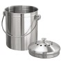 InterDesign Basic Bidone per compostaggio con filtri al carbone attivo per la cucina, Compostiera da cucina portatile in acciaio