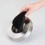 InterDesign Basic Bidone per compostaggio con filtri al carbone attivo per la cucina, Compostiera da cucina portatile in acciaio