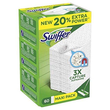 Swiffer Refill Ricarica 1 x 60 Panni Lavapavimenti per Pavimenti, 60 Pezzi, Nachfüllpackung Stück
