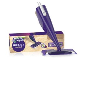 Swiffer WetJet Starter Kit Legno Scopa Elettrica Lavapavimenti, 5 Panni Lavapavimenti, 1 Soluzione Detergente, 4 Batterie Alcali