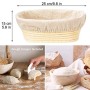 Set di 2 cestini per il pane e proofing Basket, rotondi, con spatola e set di lino, canna d'india, beige, ciotola in rattan fatt