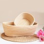 Set di 2 cestini per il pane e proofing Basket, rotondi, con spatola e set di lino, canna d'india, beige, ciotola in rattan fatt