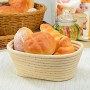 Set di 2 cestini per il pane e proofing Basket, rotondi, con spatola e set di lino, canna d'india, beige, ciotola in rattan fatt