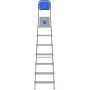 Colombo SCALA7GRALP, Scala in alluminio 7 gradini XL con porta oggetti, Alluminio/Blu