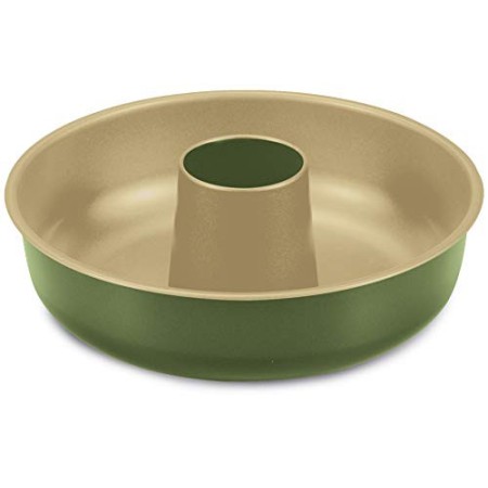 Guardini Bnat, Stampo Ciambella 25cm, Acciaio con rivestimento antiaderente a base di Cera di Carnauba, Colore verde/beige