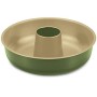 Guardini Bnat, Stampo Ciambella 25cm, Acciaio con rivestimento antiaderente a base di Cera di Carnauba, Colore verde/beige