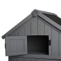 Outsunny Casetta Porta Attrezzi da Giardino in Legno di Abete Impermeabile con Ripiani e Legnaia, Grigia 129x51.5x180cm