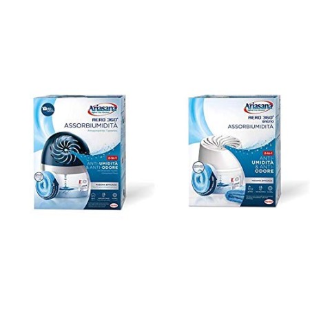 Ariasana Aero 360° kit assorbiumidità, deumidificatore ricaricabile non elettrico & Aero 360° Bagno Kit assorbiumidit&agrave