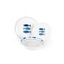 Excelsa Ocean Servizio Piatti 18 Pezzi, Porcellana, Bianco/Azzurro