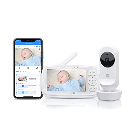 Motorola Ease 44 Connect - Babyphone Wi-Fi con Videocamera - Baby Monitor con Schermo Video HD da 4.3" - Applicazione Hubble - V