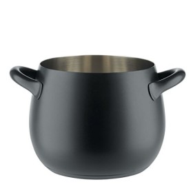 Alessi SG100/20 B Mami Pentola in Acciaio Inossidabile 18/10 con Fondo in Acciaio Magnetico, Nero, ø 20 cm