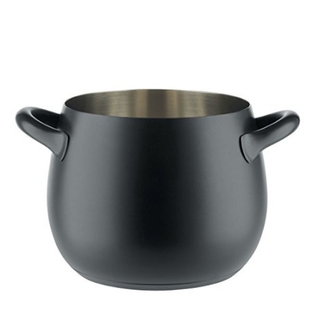 Alessi SG100/20 B Mami Pentola in Acciaio Inossidabile 18/10 con Fondo in Acciaio Magnetico, Nero, ø 20 cm