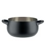 Alessi SG101/24 B Mami Casseruola a Due Manici in Acciaio Inossidabile 18/10 con Fondo in Acciaio Magnetico, Nero, ø 24 cm