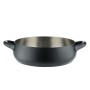 Alessi SG102/28 B Mami Casseruola Bassa a Due Manici in Acciaio Inossidabile 18/10 con Fondo in Acciaio Magnetico, Nero, ø 28 c