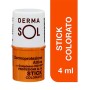 Dermasol Stick Solare Colorato ad Alta Protezione per Zone Sensibili come Labbra e Cicatrici Resistente all'Acqua - 150 Gr