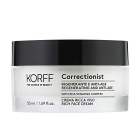 KORFF Crema Antirughe Ricca Viso, Formula Anti-age e Nutriente con Oli di Macadamia ed Argan per Pelli Secche e Sensibili, 50ml